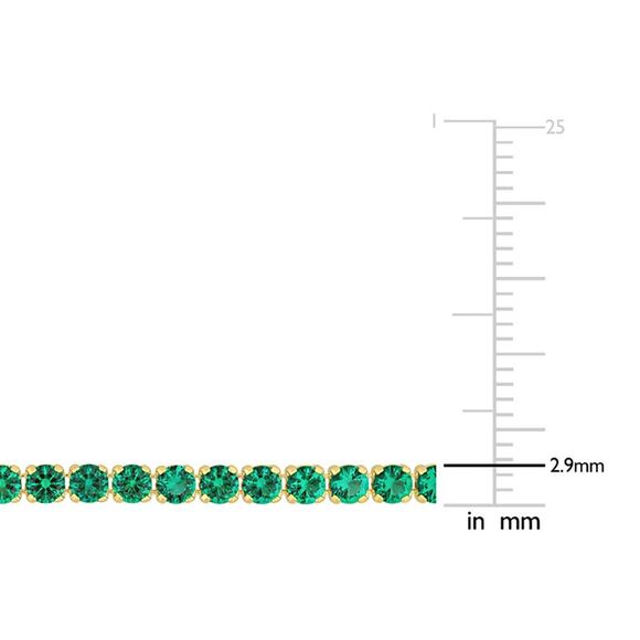 4.59 Carat (ctw) Lab-Created Emerald Bracelet Yellow Plated Sterling Silver